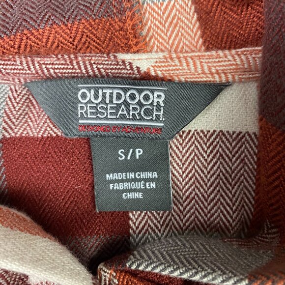 Outdoor Research Womens Feedback Flannel Hoody Shirt Jacket Shacket Small Plaid - Picture 6 of 14